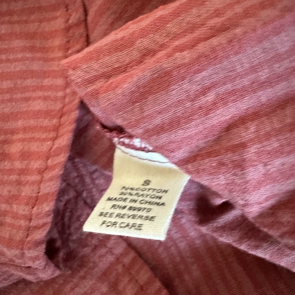 New Texas Boutique Cropped Button Down Blouse Women’s Sz Small Cotton Rayon - Picture 5 of 10